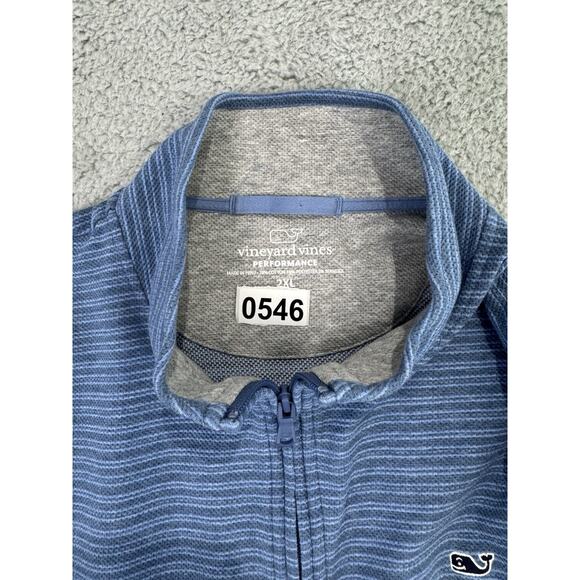Vineyard Vines Performance Jacket Men's 2XL BLUE 1/4 Zip Pullover Stretch - Picture 11 of 11